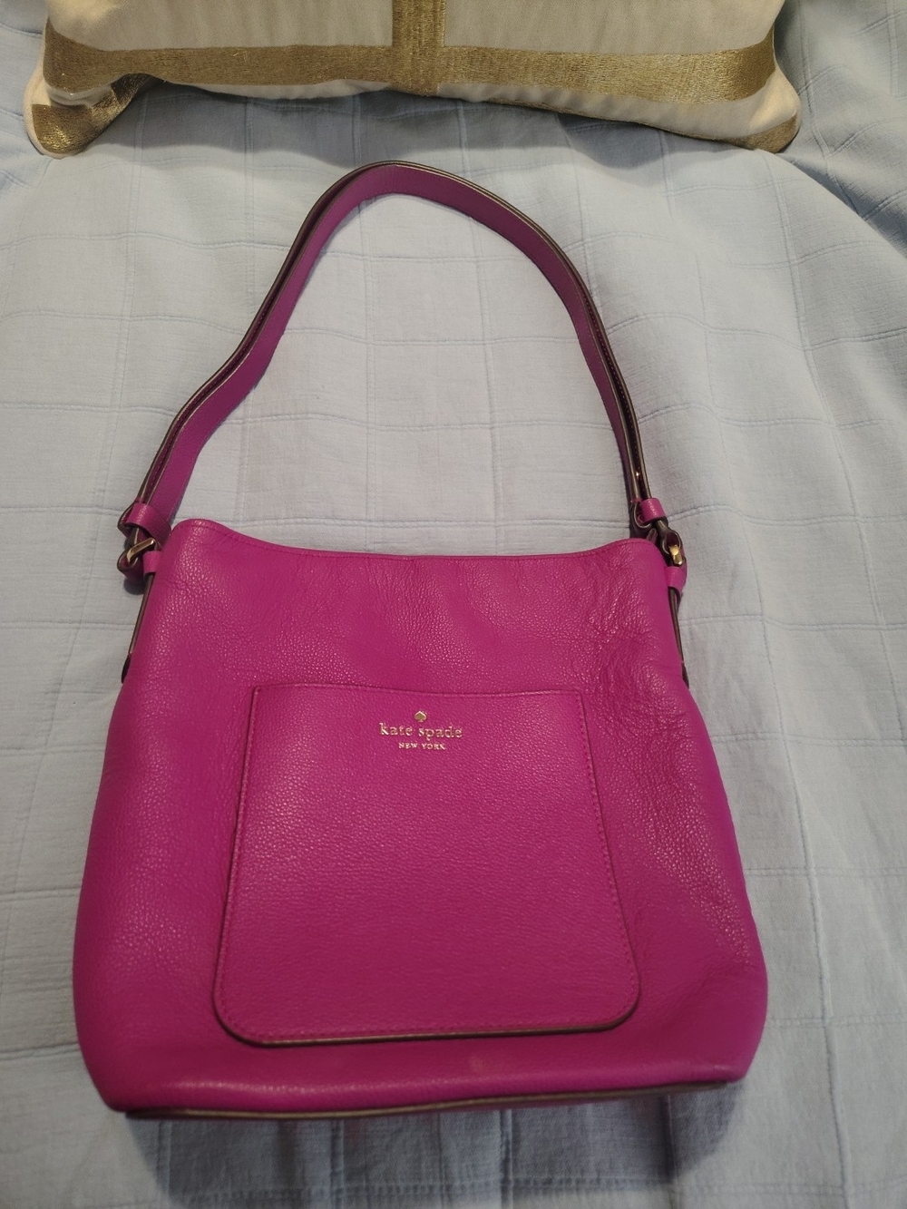 Kate Spade Elsie Small Bucket Bag Pebbled Leather Baja Rose